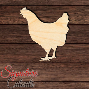 Chicken 002 Shape Cutout in Wood, Acrylic or Acrylic Mirror - Signature Cutouts
