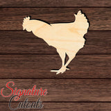 Chicken 003 Shape Cutout in Wood, Acrylic or Acrylic Mirror - Signature Cutouts