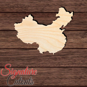 China Republic Shape Cutout in Wood, Acrylic or Acrylic Mirror - Signature Cutouts