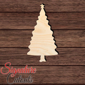 Christmas Tree 003 Shape Cutout in Wood, Acrylic or Acrylic Mirror - Signature Cutouts