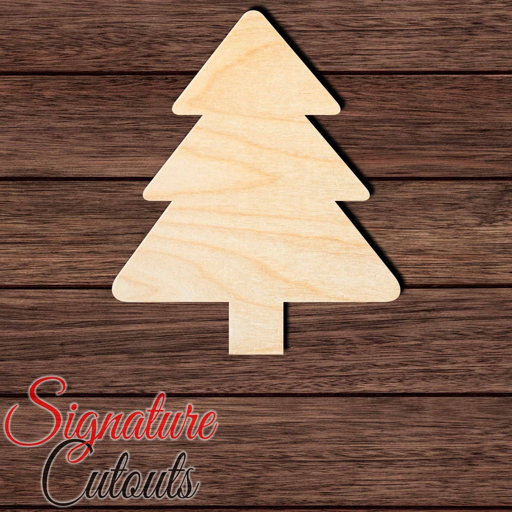 Christmas Tree 007 Shape Cutout in Wood, Acrylic or Acrylic Mirror - Signature Cutouts
