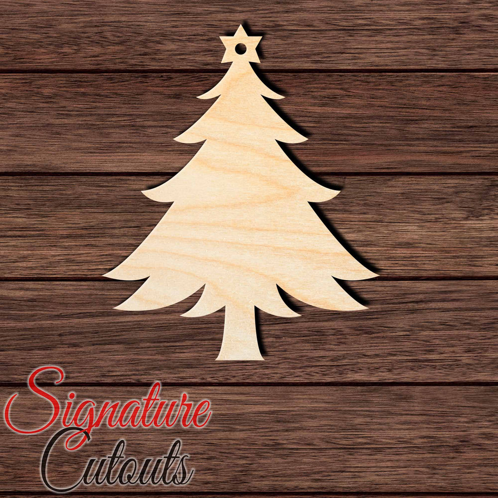 Christmas Tree 009 Shape Cutout in Wood, Acrylic or Acrylic Mirror Craft Shapes & Bases Signature Cutouts 