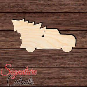 Christmas Tree Truck 001 Shape Cutout in Wood, Acrylic or Acrylic Mirror Craft Shapes & Bases Signature Cutouts 