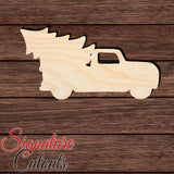 Christmas Tree Truck 002 Shape Cutout in Wood, Acrylic or Acrylic Mirror Craft Shapes & Bases Signature Cutouts 