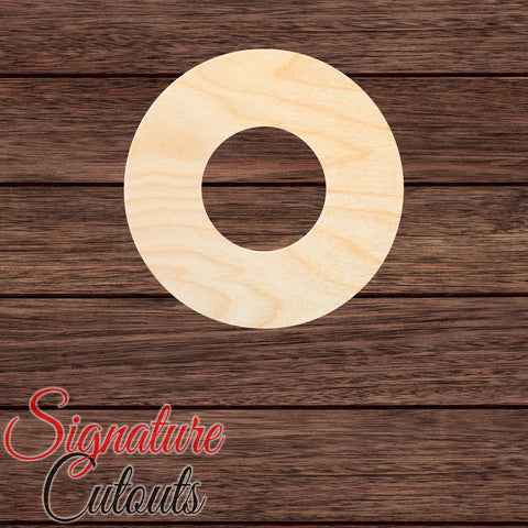 Circle with Hole Shape Cutout in Wood, Acrylic or Acrylic Mirror - Signature Cutouts