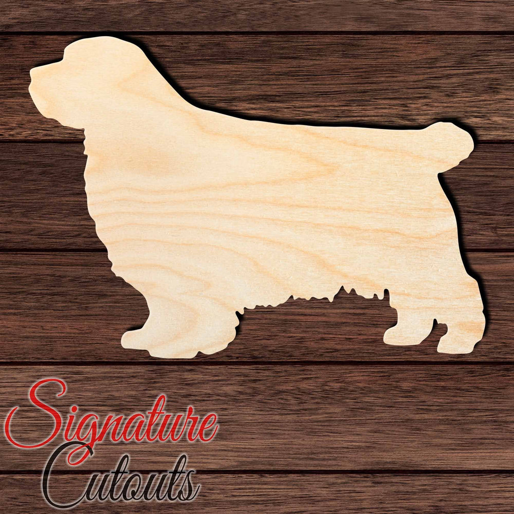 Clumber Spaniel Shape Cutout in Wood, Acrylic or Acrylic Mirror - Signature Cutouts
