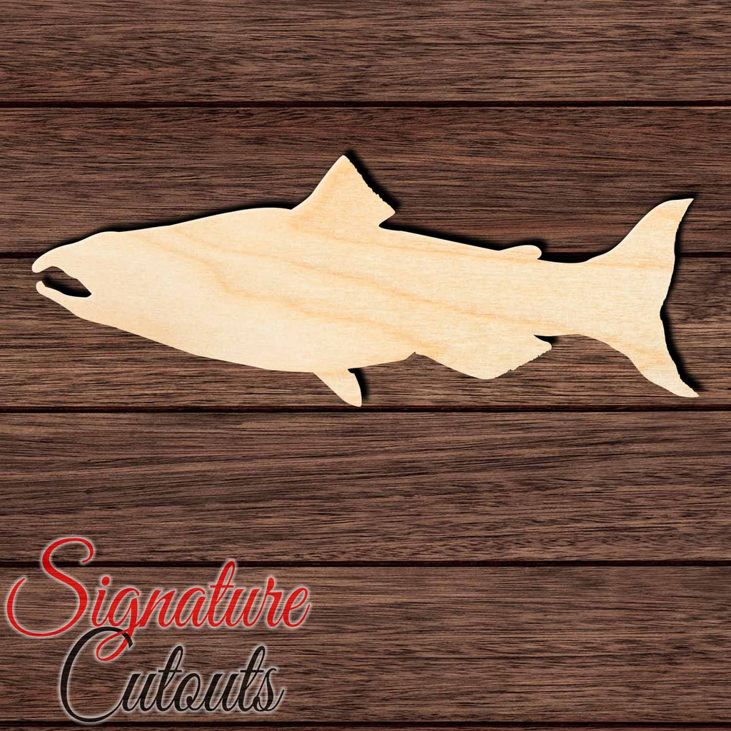 Coho Fish Shape Cutout in Wood, Acrylic or Acrylic Mirror - Signature Cutouts