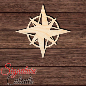 Compass 003 Shape Cutout in Wood, Acrylic or Acrylic Mirror - Signature Cutouts