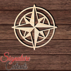 Compass 006 Shape Cutout in Wood, Acrylic or Acrylic Mirror - Signature Cutouts