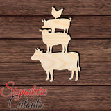 Cow Sheep Pig Chicken Shape Cutout in Wood