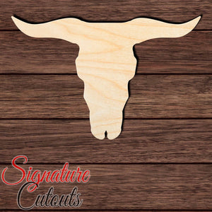 Cow Skull 001 Shape Cutout in Wood, Acrylic or Acrylic Mirror - Signature Cutouts