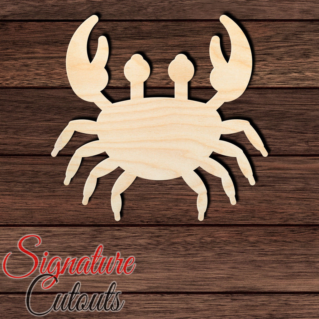 Crab 002 Shape Cutout in Wood, Acrylic or Acrylic Mirror - Signature Cutouts