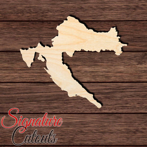Croatia Shape Cutout in Wood, Acrylic or Acrylic Mirror - Signature Cutouts