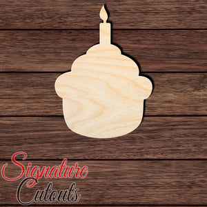 Cupcake 001 Shape Cutout in Wood, Acrylic or Acrylic Mirror - Signature Cutouts
