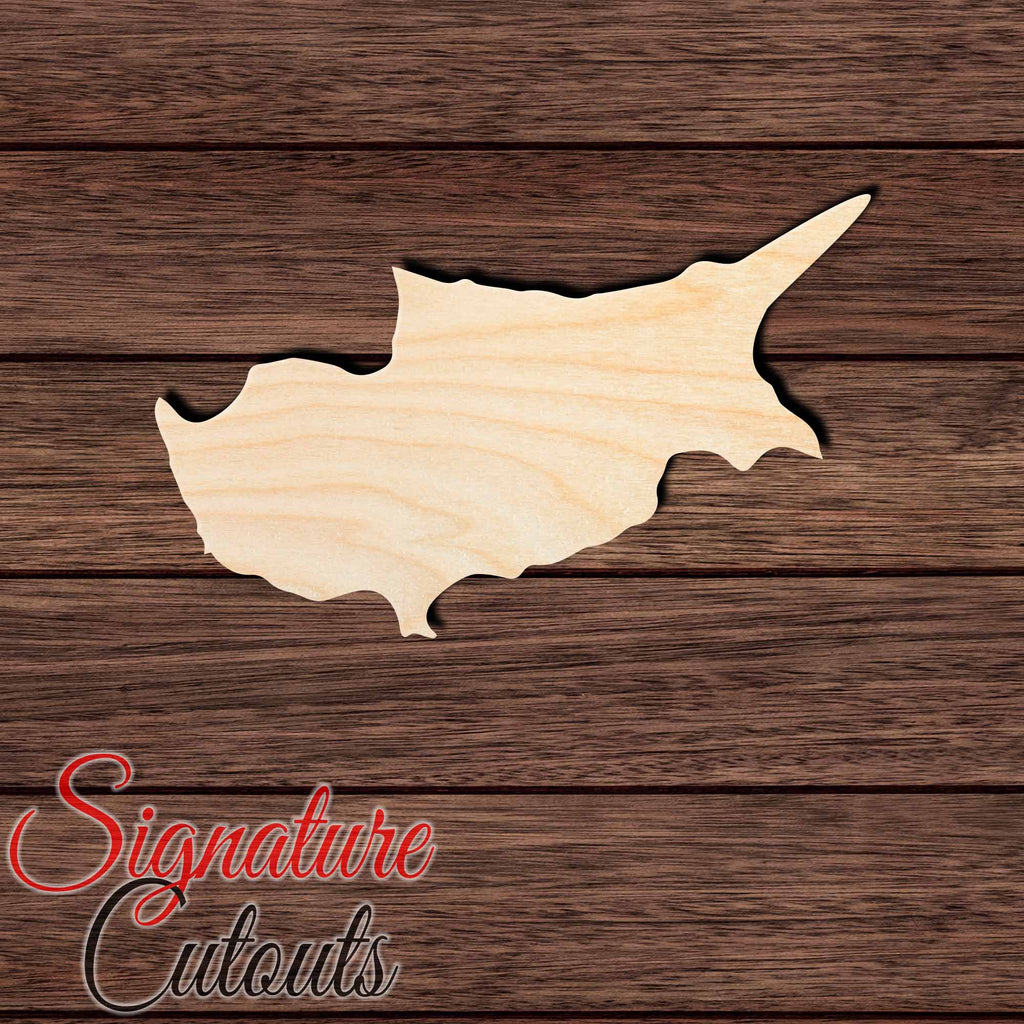 Cyprus Shape Cutout in Wood, Acrylic or Acrylic Mirror - Signature Cutouts