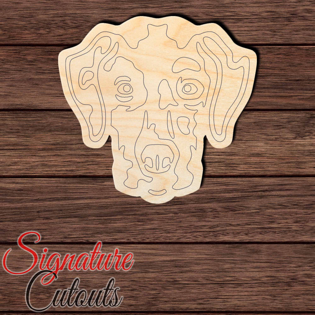 Dalmatian Head 001 Shape Cutout in Wood, Acrylic or Acrylic Mirror - Signature Cutouts