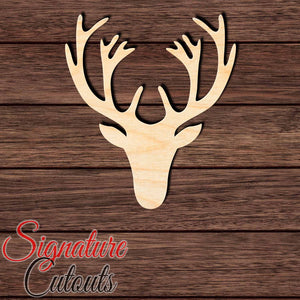 Deer Head 003 Shape Cutout in Wood, Acrylic or Acrylic Mirror - Signature Cutouts