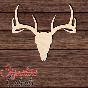 Deer Skull 001 Shape Cutout in Wood, Acrylic or Acrylic Mirror - Signature Cutouts