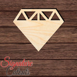 Diamond 006 Shape Cutout in Wood, Acrylic or Acrylic Mirror Craft Shapes & Bases Signature Cutouts 