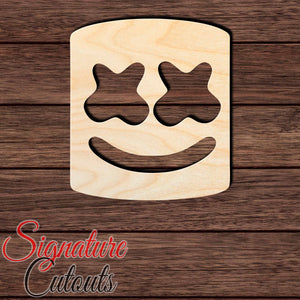 DJ Marshmallow Head 001 Shape Cutout in Wood, Acrylic or Acrylic Mirror - Signature Cutouts