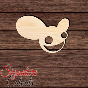 DJ Mouse Head 002 Shape Cutout in Wood, Acrylic or Acrylic Mirror - Signature Cutouts