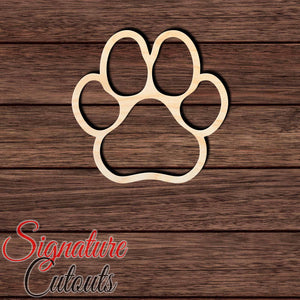 Dog Paw Print 002 Shape Cutout in Wood, Acrylic or Acrylic Mirror - Signature Cutouts