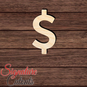 Dollar Sign 002 Shape Cutout in Wood, Acrylic or Acrylic Mirror - Signature Cutouts