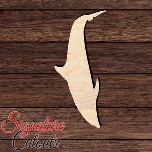 Dolphin 020 Shape Cutout in Wood, Acrylic or Acrylic Mirror - Signature Cutouts