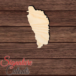 Dominica Shape Cutout in Wood, Acrylic or Acrylic Mirror - Signature Cutouts