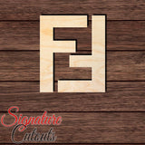 Double F Designer Logo 001 Shape Cutout in Wood