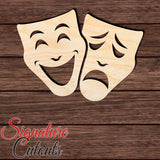 Drama Masks 001 Shape Cutout in Wood, Acrylic or Acrylic Mirror - Signature Cutouts