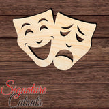 Drama Masks 002 Shape Cutout in Wood, Acrylic or Acrylic Mirror - Signature Cutouts