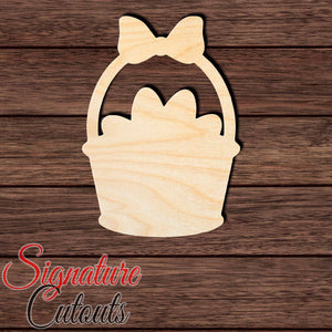 Easter Basket 004 Shape Cutout in Wood, Acrylic or Acrylic Mirror - Signature Cutouts
