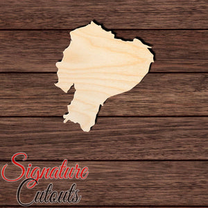 Ecuador Shape Cutout in Wood, Acrylic or Acrylic Mirror - Signature Cutouts