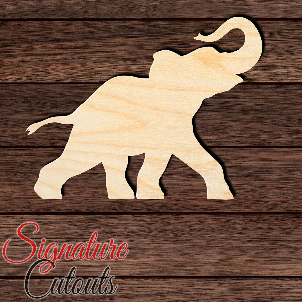 Elephant 002 Shape Cutout in Wood, Acrylic or Acrylic Mirror - Signature Cutouts