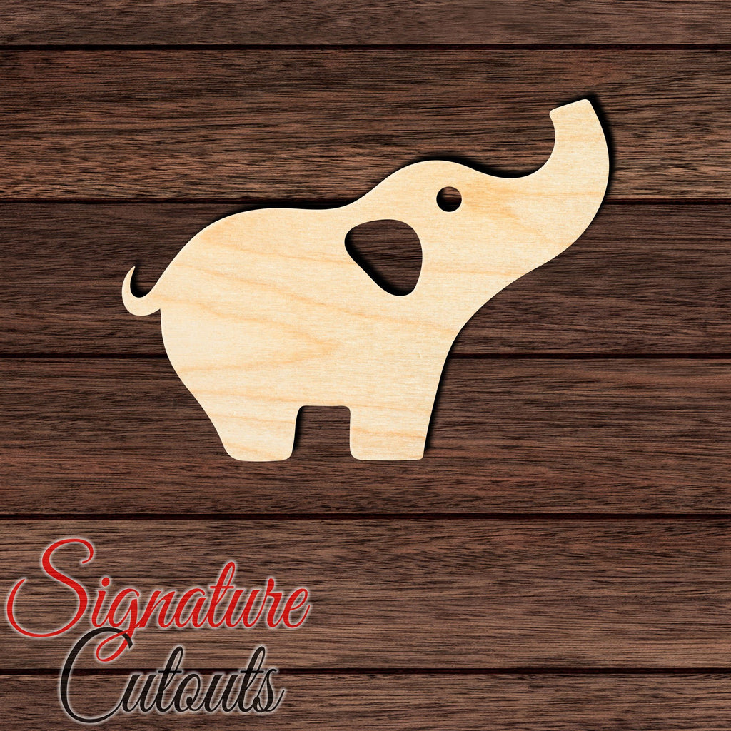 Elephant 004 Shape Cutout in Wood, Acrylic or Acrylic Mirror - Signature Cutouts