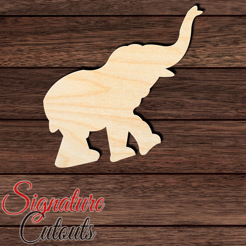 Elephant 006 Shape Cutout in Wood, Acrylic or Acrylic Mirror - Signature Cutouts