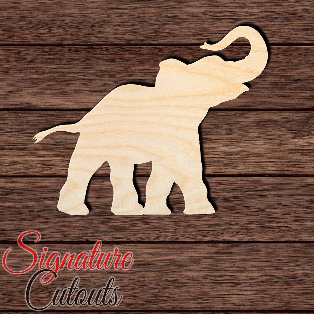 Elephant 009 Shape Cutout in Wood Craft Shapes & Bases Signature Cutouts 