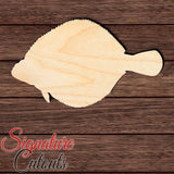 European Plaice Fish Shape Cutout in Wood, Acrylic or Acrylic Mirror - Signature Cutouts