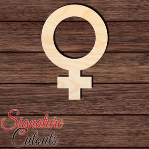 Female Gender Symbol 001 Shape Cutout in Wood, Acrylic or Acrylic Mirror - Signature Cutouts