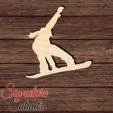 Female Snowboarder 003 Shape Cutout in Wood, Acrylic or Acrylic Mirror - Signature Cutouts