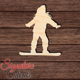 Female Snowboarder 007 Shape Cutout in Wood, Acrylic or Acrylic Mirror - Signature Cutouts