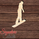 Female Snowboarder 009 Shape Cutout in Wood