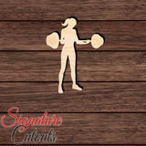 Female Weightlifter 003 Shape Cutout in Wood