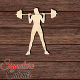 Female Weightlifter 004 Shape Cutout in Wood