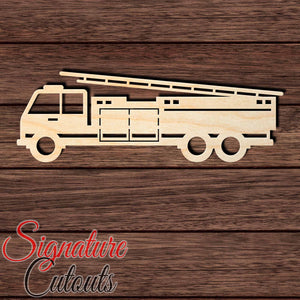 Fire Truck 001 Shape Cutout in Wood, Acrylic or Acrylic Mirror - Signature Cutouts