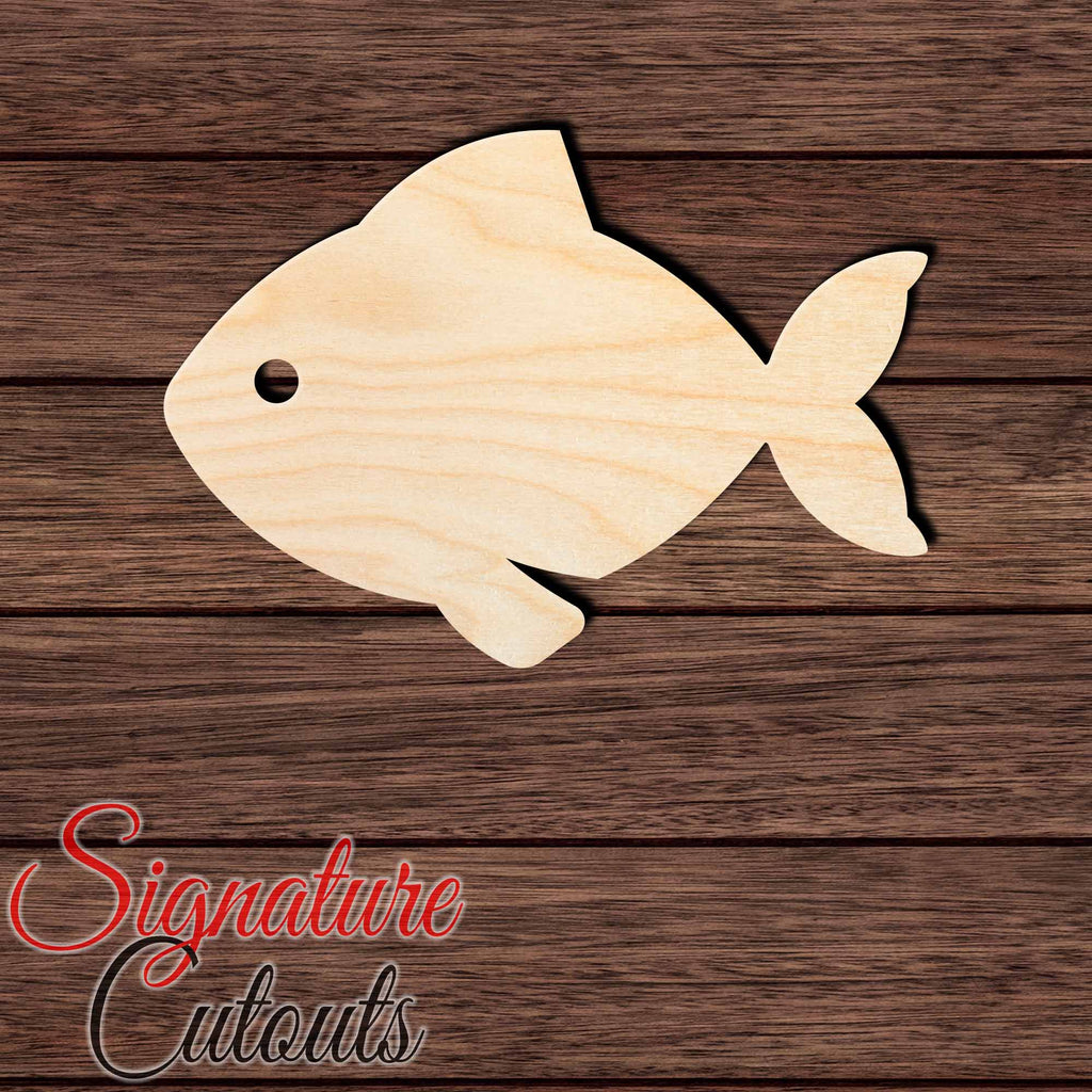 Fish 001 Shape Cutout in Wood, Acrylic or Acrylic Mirror - Signature Cutouts