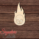 Flame Skull 001 Shape Cutout in Wood