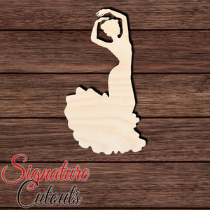 Flamenco Female Dancer 001 Shape Cutout in Wood, Acrylic or Acrylic Mirror - Signature Cutouts