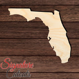 Florida State Shape Cutout in Wood
